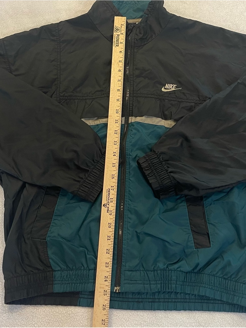 Vintage Nike Windbreaker Jacket Black Teal Colorblock Y2K Men’s M Hiking Gear - Picture 6 of 10